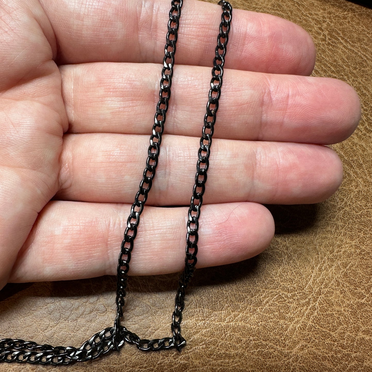 Black Stainless Steel Cable Chain by the Meter