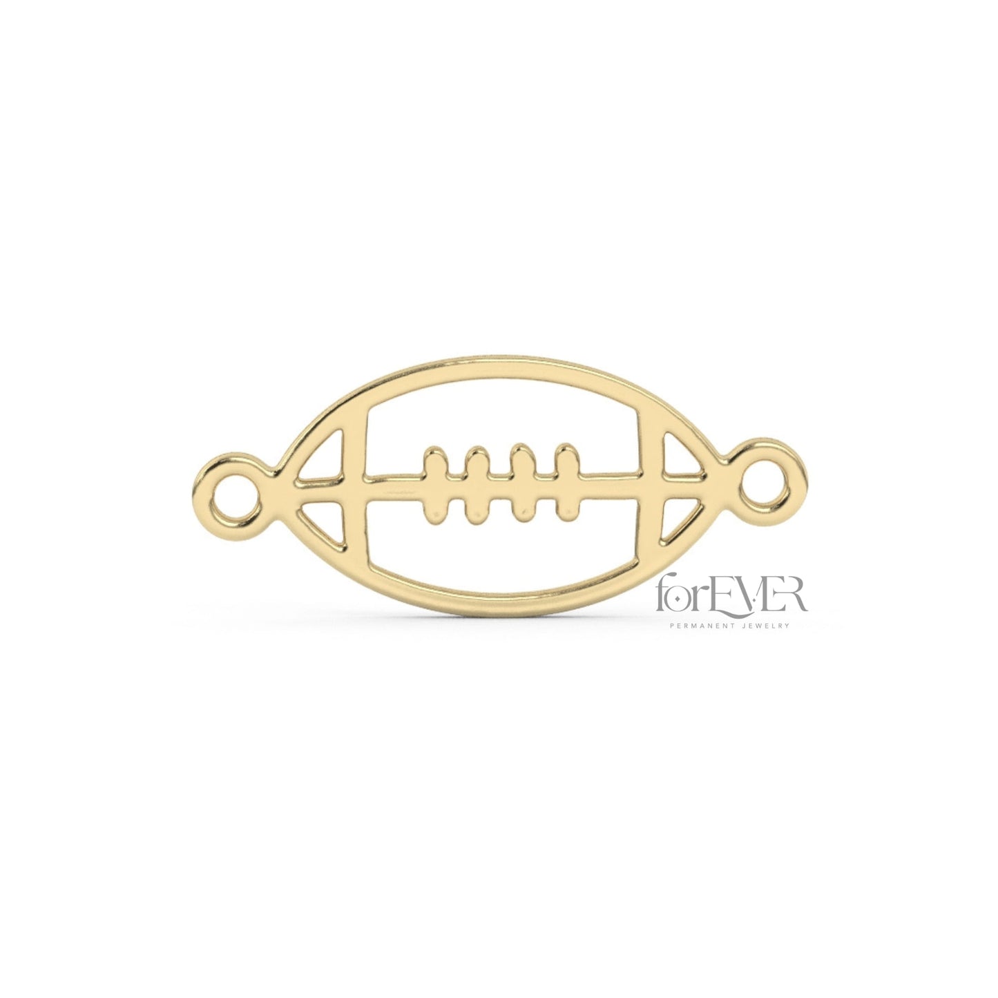 Default Title Connector 10k Solid Gold Football Connector forEVER Permanent Jewelry Supplies