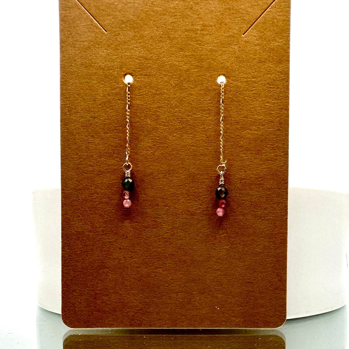 Tourmaline 2 Gemstone Threader Earrings The forEVER Jewelry