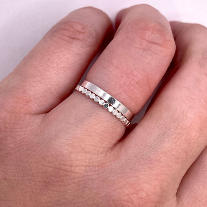 Stepping Stone Stacking Ring .925 Sterling Silver