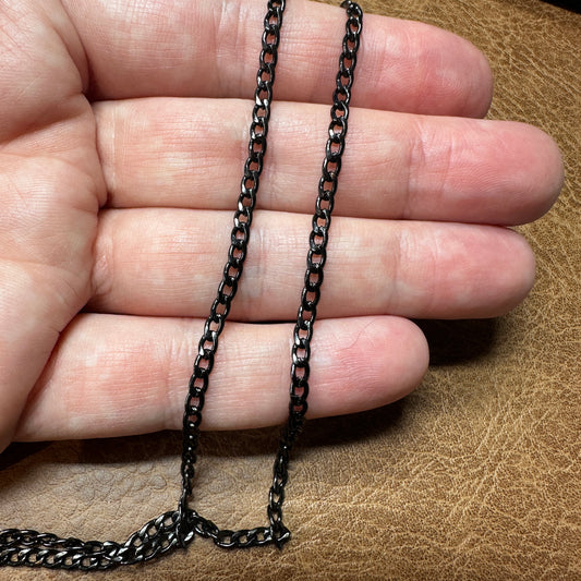 Black Stainless Steel Cable Chain by the Meter