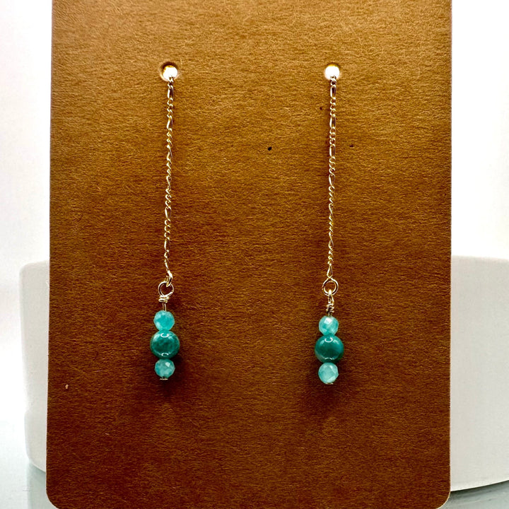 Amazonite Gemstone Threader Earrings The forEVER Jewelry