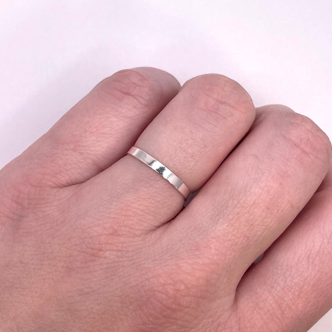 2.25mm Flat Band - Silver / 6 Ring Stacking Rings The forEVER Jewelry