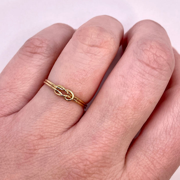 Double Love Knot - Gold / 7 Ring Stacking Rings The forEVER Jewelry