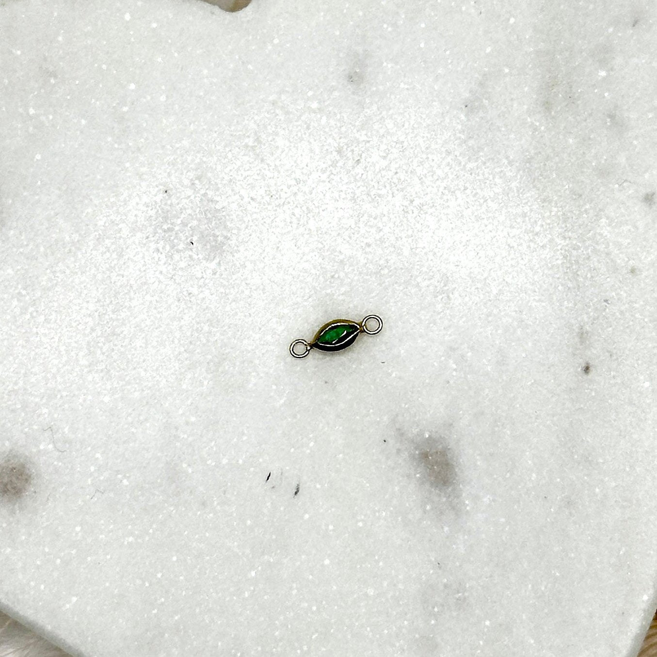 Connector Marquise Bezel Set Gemstone Connector forEVER Permanent Jewelry Supplies