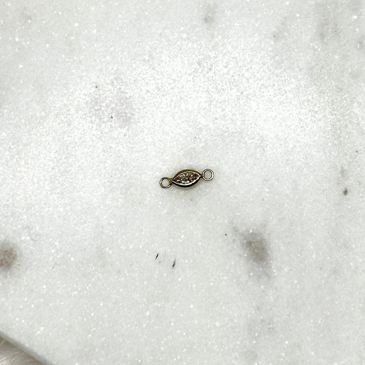 Connector Marquise Bezel Set Gemstone Connector forEVER Permanent Jewelry Supplies