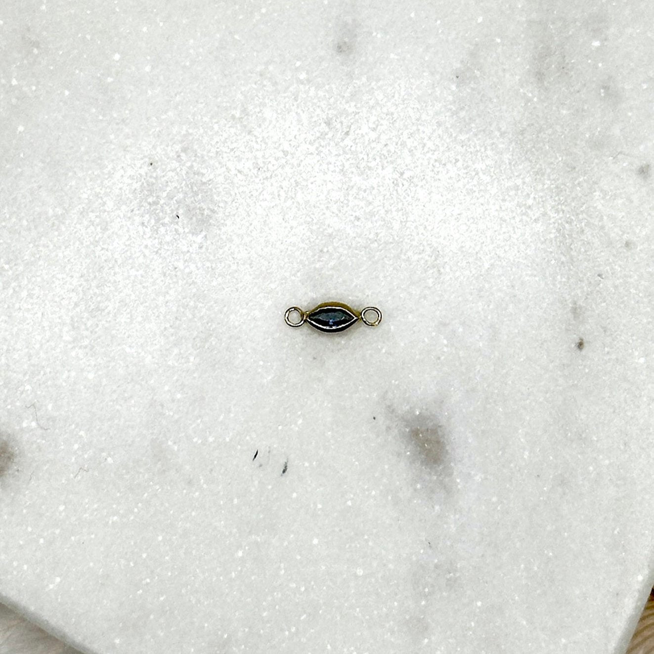 Connector Marquise Bezel Set Gemstone Connector forEVER Permanent Jewelry Supplies