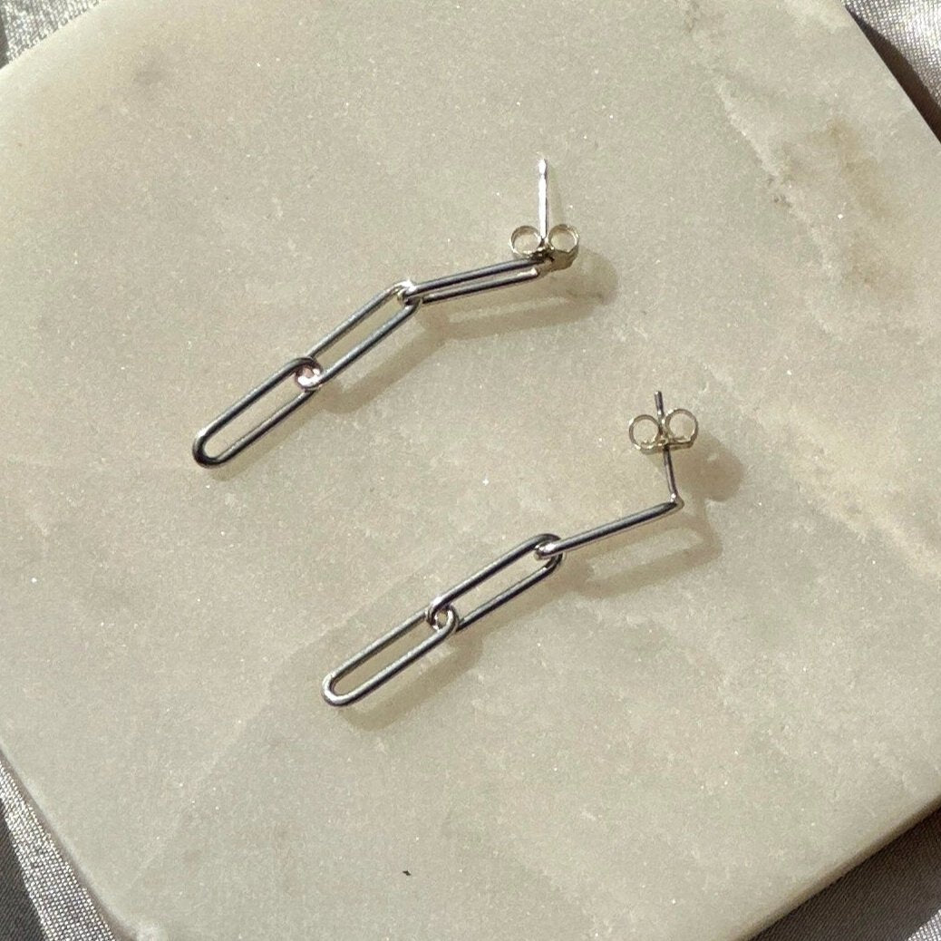 Earrings Silver Paperclip Earrings The forEVER Jewelry