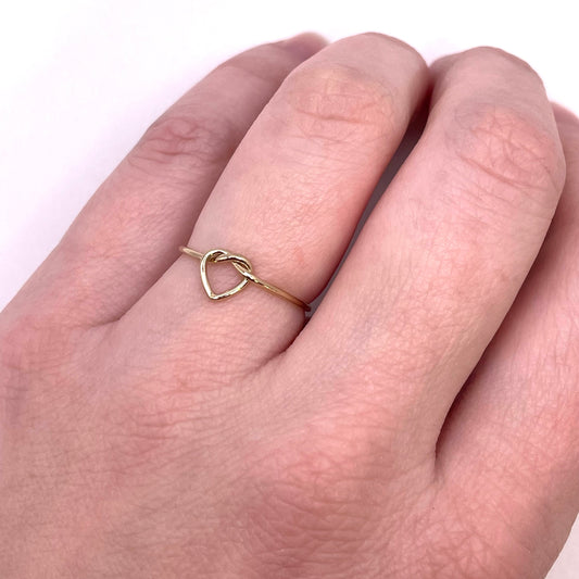 Heart Love Knot Stacking Ring 14k Gold-Filled