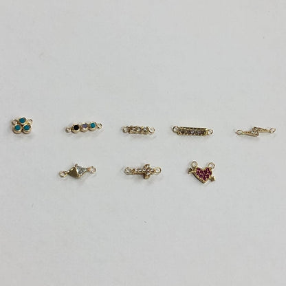 14k Gold Lightening Bolt with Gemstones