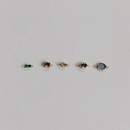 14k Gold Pear Cut Gemstone Connector