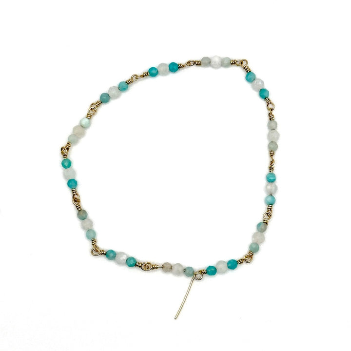 Gold/Amazonite & Moonstone Bracelet Gemstone Bracelet The forEVER Jewelry