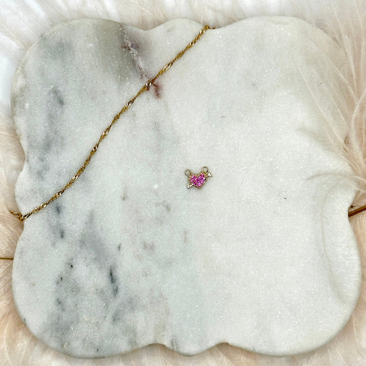 14k Gold & Gemstone Heart & Arrow Pendant