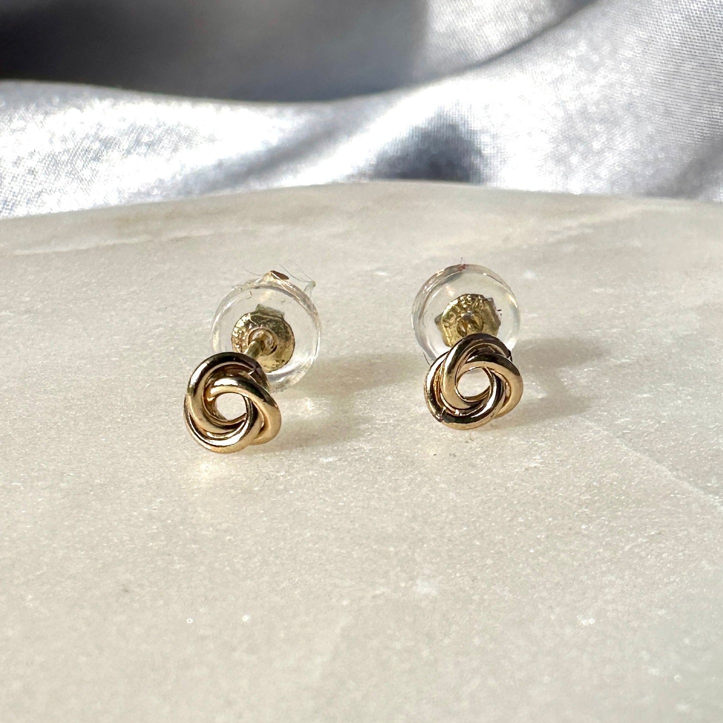 Gold Knot Stud Earrings