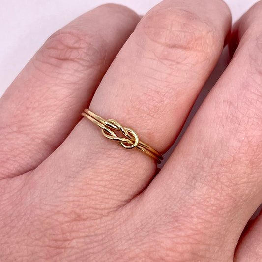 Double Love Knot Stacking Ring 14k Gold-Filled