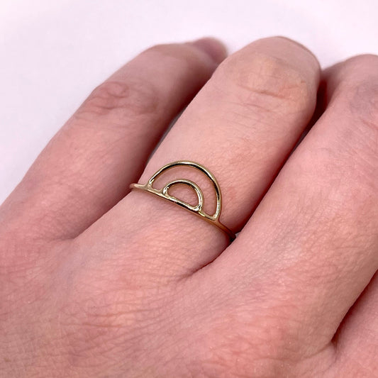 Rainbow Double Arch Stacking Ring 14k Gold-Filled