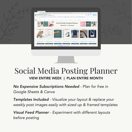 Social Media Monthly Content Planner | Google Sheets Template