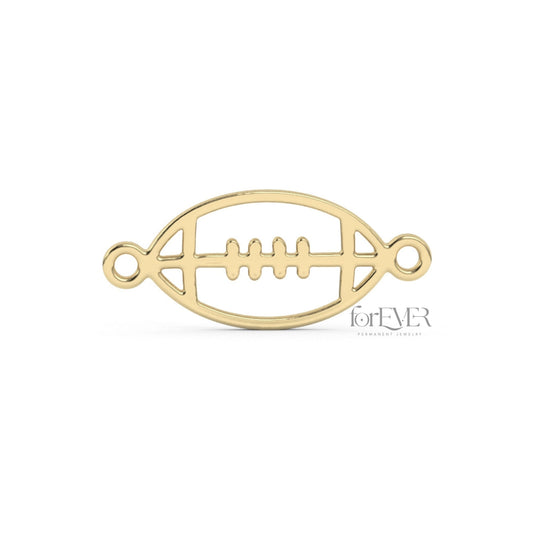 Default Title Connector 10k Solid Gold Football Connector forEVER Permanent Jewelry Supplies