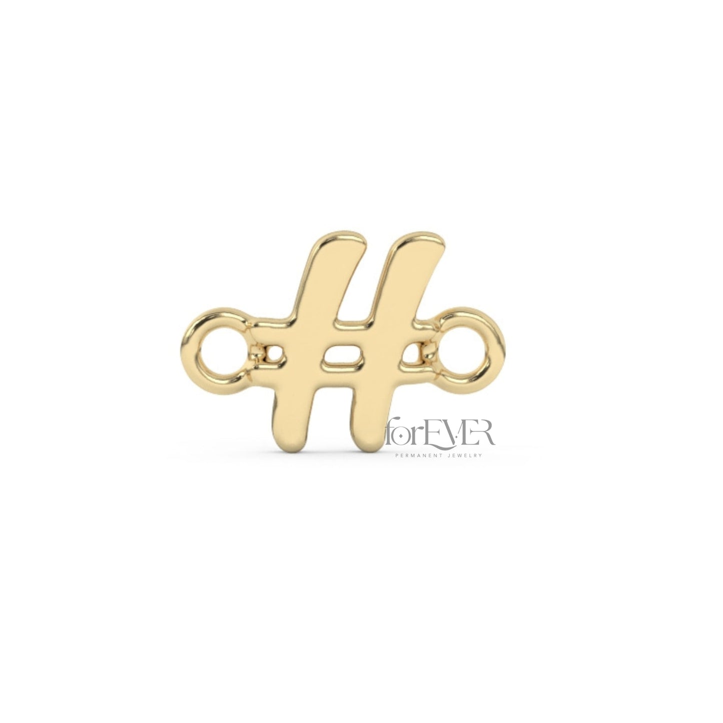 Default Title Connector 10k Solid Gold Hashtag Connector forEVER Permanent Jewelry Supplies